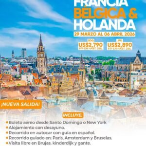 Tour por Francia, Bélgica y Holanda – Semana Santa 2026